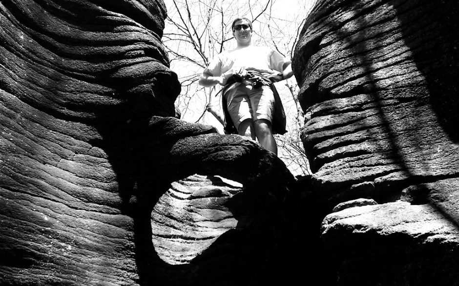 The author, and a Moss Island pothole