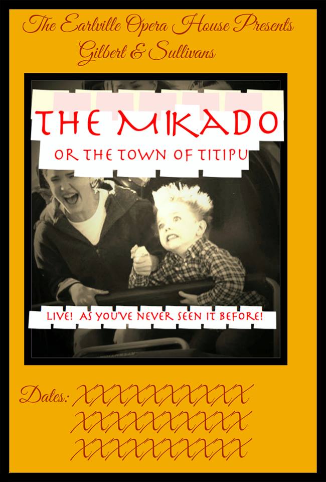 Joking rendition of The Mikado show poster